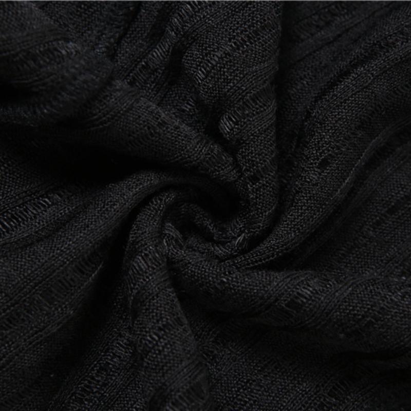 Autunno Nuovo Top Corto da Donna a Tinta Unita Slim Fit Moda Irregolare Asimmetrico Manica Lunga T-Shirt