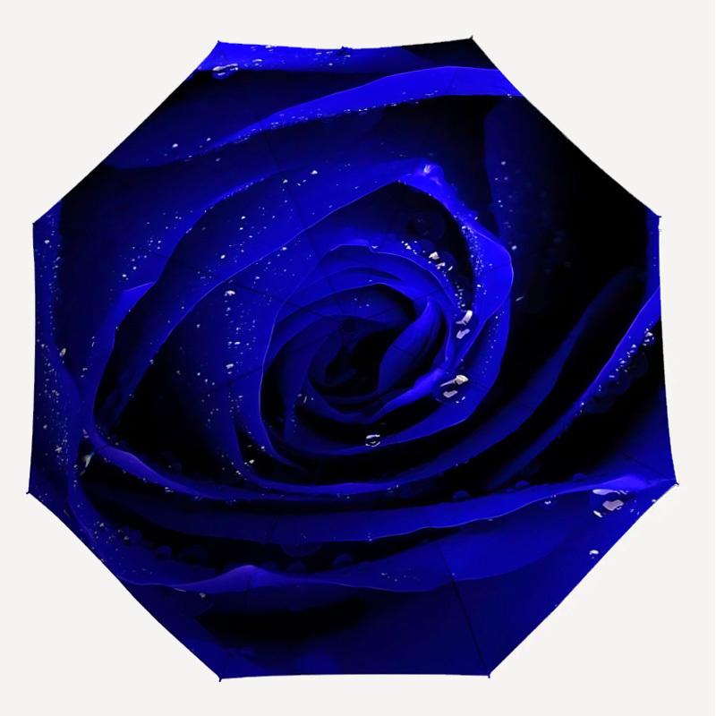 1PC blue rose Automatic Open/Close Umbrella with Windproof, 8-Rib Sturdy Canopy, Durable Ribs, Fashionable Design,1288a