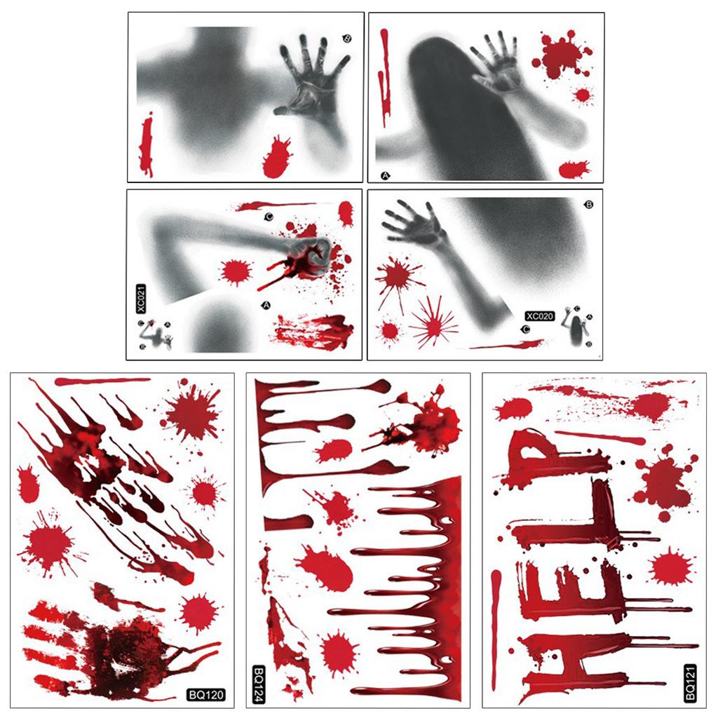 Halloween Window Clings Window Decoration Glass Stickers Static Double-Side Removable Window Sticker