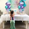 Mermaid Table Centerpiece Balloons Stand Kit 2 Sets with 2 Sea Shells Foil Balloons 14 Purple Blue Latex Balloons for Birthday Beach Mermaid Theme