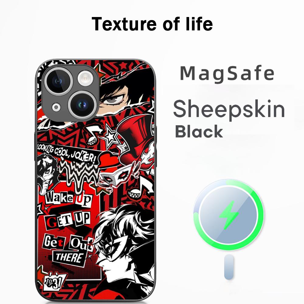 P5 hot game pattern design ins Phone Case For iPhone 17 16 15 14 13 12 Plus Pro Max  High-end Luxury Magsafe Sheepskin