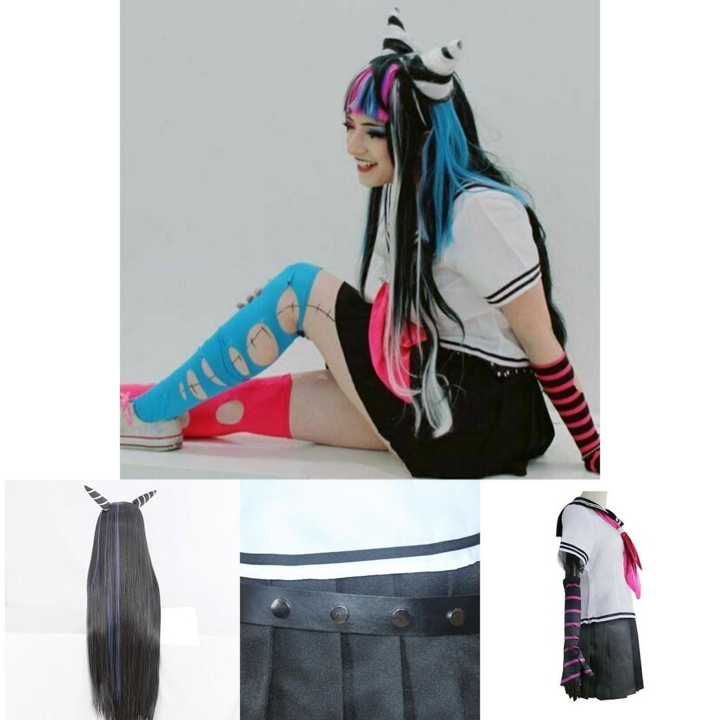 Danganronpa Ibuki Mioda Cosplay Costume Set Stylish Uniform Dress And Wig Combination