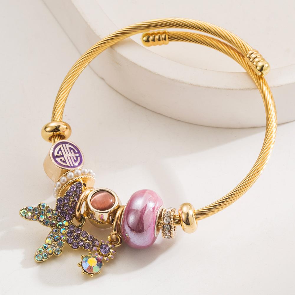 Beaded Bracelet Butterfly Inlaid with Diamonds Adjustable Versatile Fairy Bracelet Personalized Bestie Bracelet