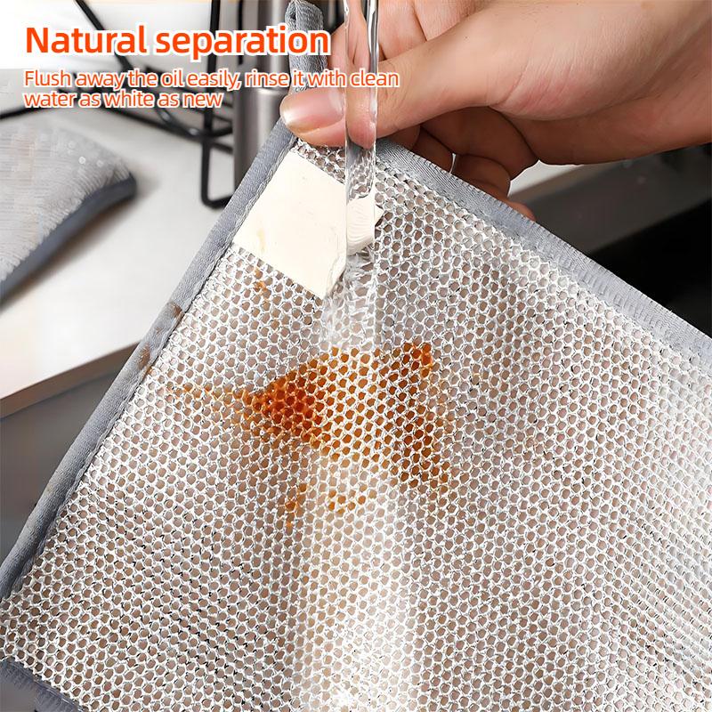 Dishcloth for Kitchen Magic Towel Kitchen Cloths Thickened Microfiber Wash Cloth Wire Dishwashing Rag Scouring Pad Cleaning Tool