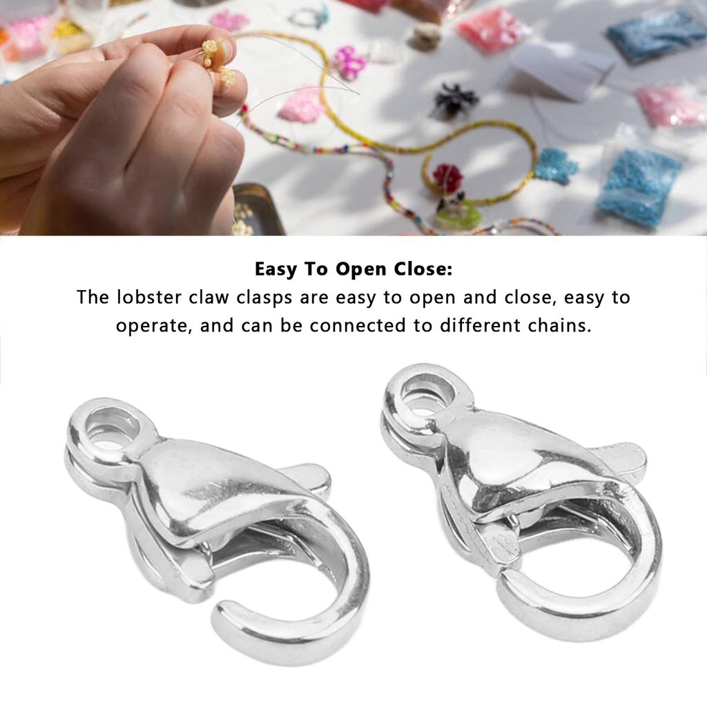 25Pcs Lobster Claw Clasps Stainless Steel Lobster Clips for   Bracelets Necklace Jewelry Making 9x6mm