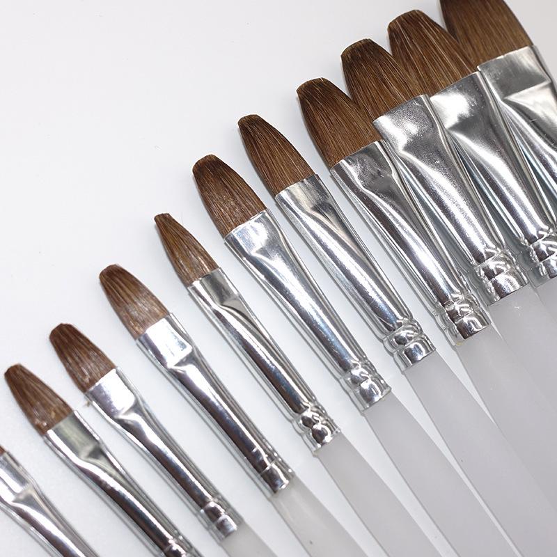 Sable Oil & Acrylic Frosted Handle Gouache Watercolor Painting Brush Set