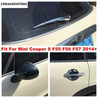 Rearview Mirror Caps / Rear Window Wiper / Door Handle Bowl Cover Trim ABS Accessories For Mini Cooper S F55 F56 F57 2014 -