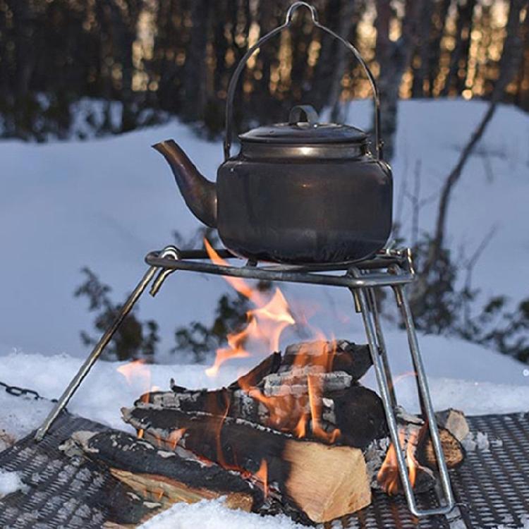 Stal Nierdzewna Statyw na Otwarty Ogień Składany Statyw na Ognisko Przenośny Statyw do Gotowania na Zewnątrz Statyw na Naczynia Backpackingowe