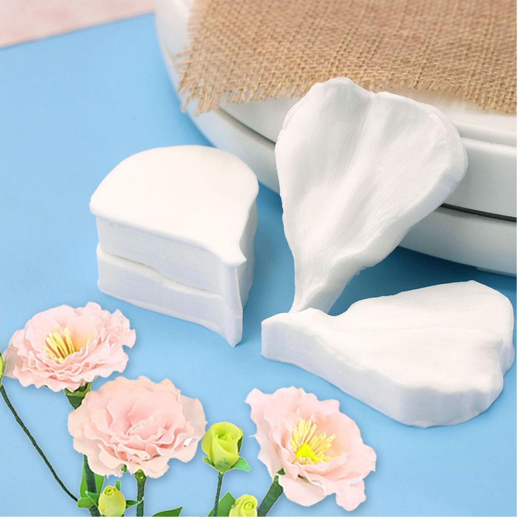 Set mit 4 Fondantformen, Kuchendekorationswerkzeug, Schokoladenformen, Süßigkeitenform, Ballonblumen-Blütenblatt-förmiges Silikonmaterial
