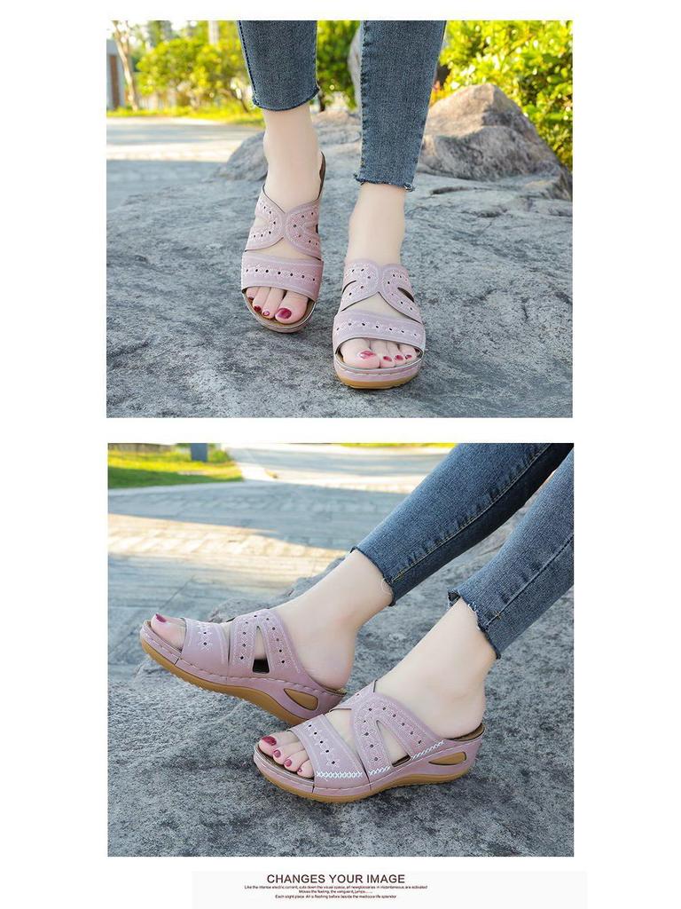 Sommer Europäischer & Amerikanischer Stil Übergröße Zehenfrei Dicksohlige Damen Sandalen