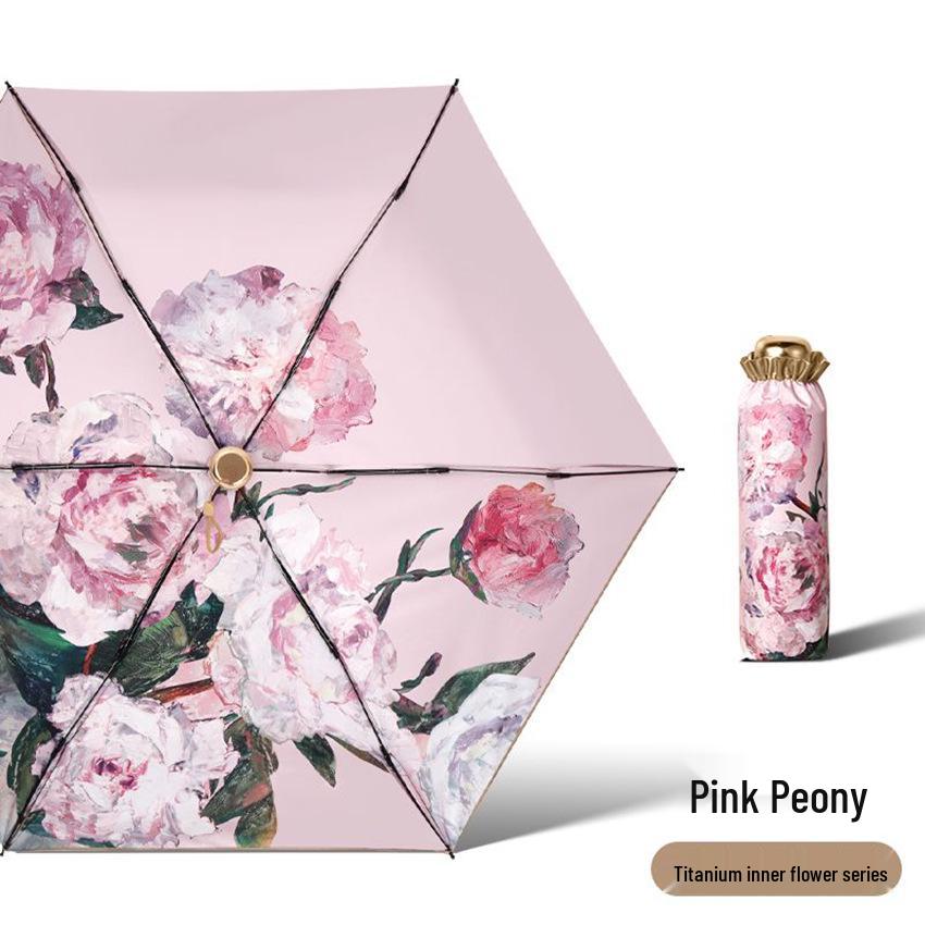 50% Reducere Umbrelă Mini Ultralight de Soare pentru Femei - Compactă, Portabilă, Design Capsulă Pliabilă