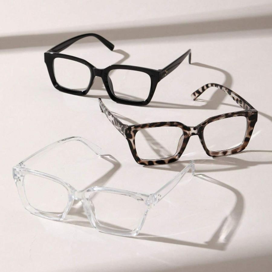 2/3 PCS Women's Square Frame Transparent Glasses Fashion Sunglasses Daily Holiday Decoration Glasses