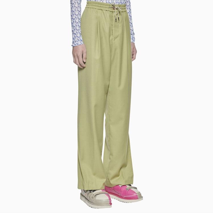 Feng Chen Wang Casual Pants Men's Green Moderate Straight Fit Pants FMS13TR23