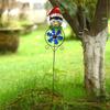 Christmas Metal Stake with Windmill Snowman Santa Garden Decor for Outdoor Decorations Yard Lawn Pathway Driveway Sign