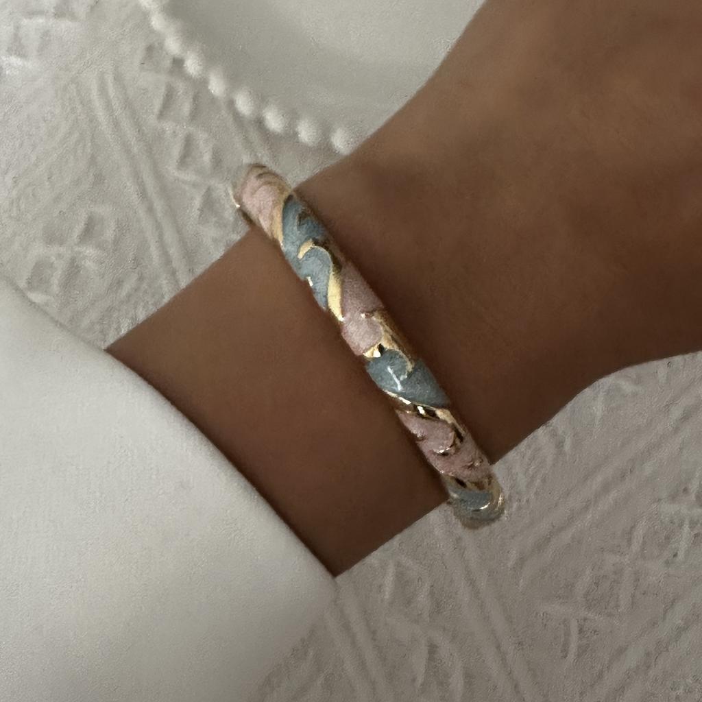 Colorful Metal Enamel Flower Bracelet For Women Ethnic Style Inlaid Zircon Floral Leaves Pattern Bangle Party Wedding Jewelry