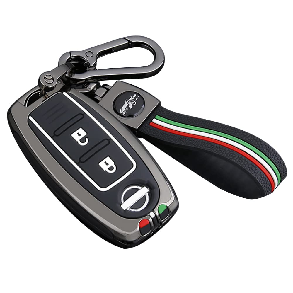 

LETINGFAR Smart Key Case for Zinc Alloy Silicone Key Compatible with Nissan Nissan, Cover, 2-Button Design, Serena, X-Trail, Elgrand, Skyline, Note, чёрный
