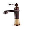 European Style Black Retro Hot and Cold Mixed Water Basin Faucet Copper Alloy Antique Topaz Wash Basin Faucet Bathtub Faucet