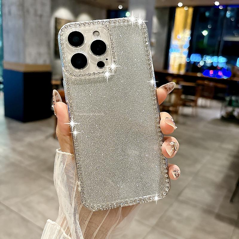 Luxury Glitter Bling Diamond Camera Protect Bumper Phone Case For iPhone 17 Air 16 15 Pro Max Samsung S25 Redmi Note 14 13 Shockproof Protective Cover