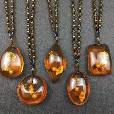 Geometric Pendant Necklace With Large And Small Squares