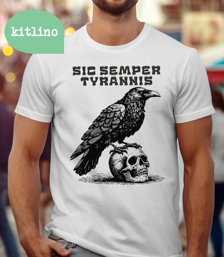 Raven Sic Semper Tyrannis No Gods No Masters Anarchy No Kings FDT Unisex T-Shirt L
