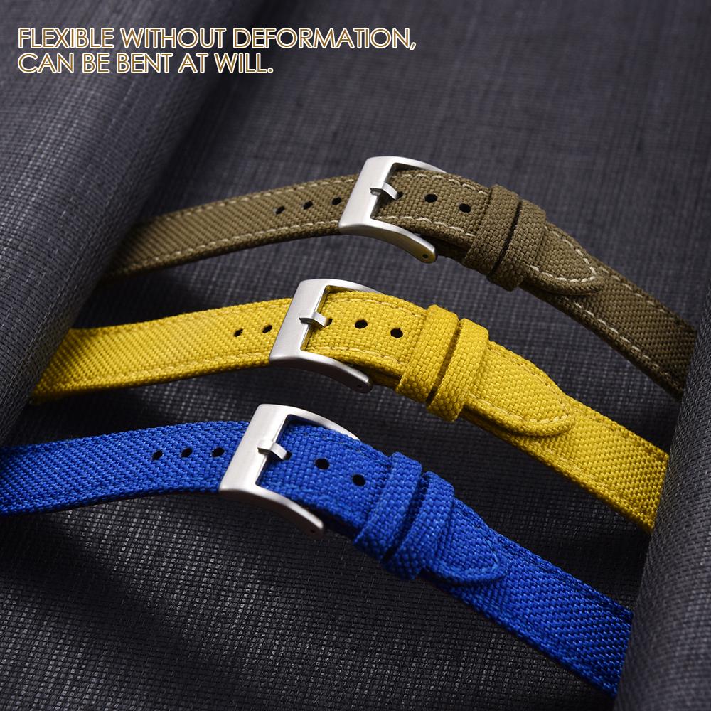 2025 Novo Pulseira de Lona de Nylon de Liberação Rápida de 18/20/22mm Para Samsung Galaxy Watch Huawei GT4 Pulseira de Couro Militar Vintage