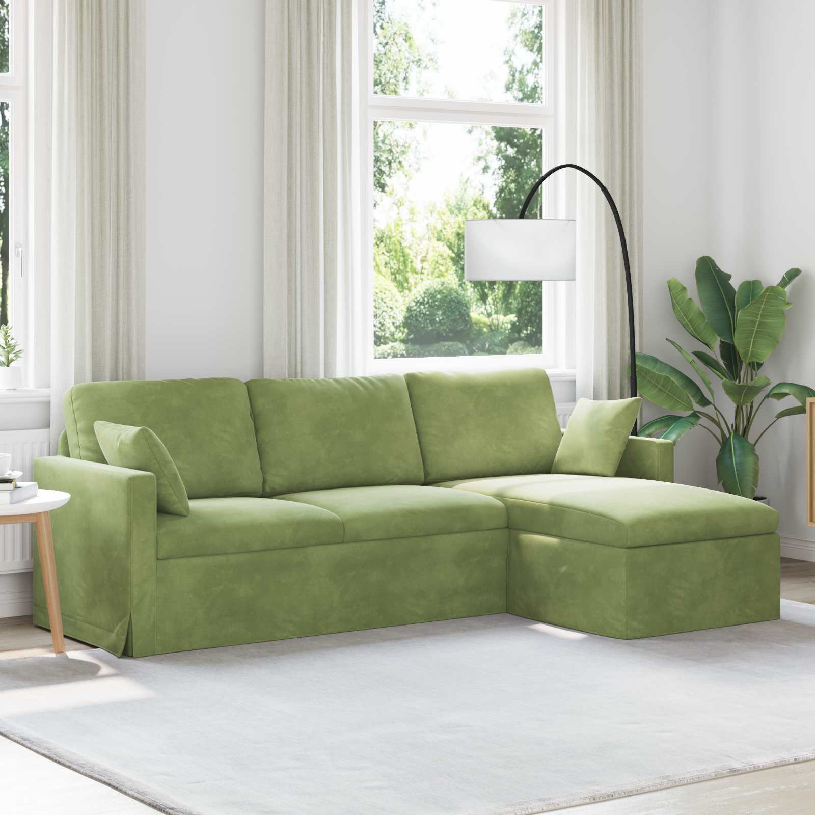 Sofa Hellgrün 228 x 134 x 80 cm Samt