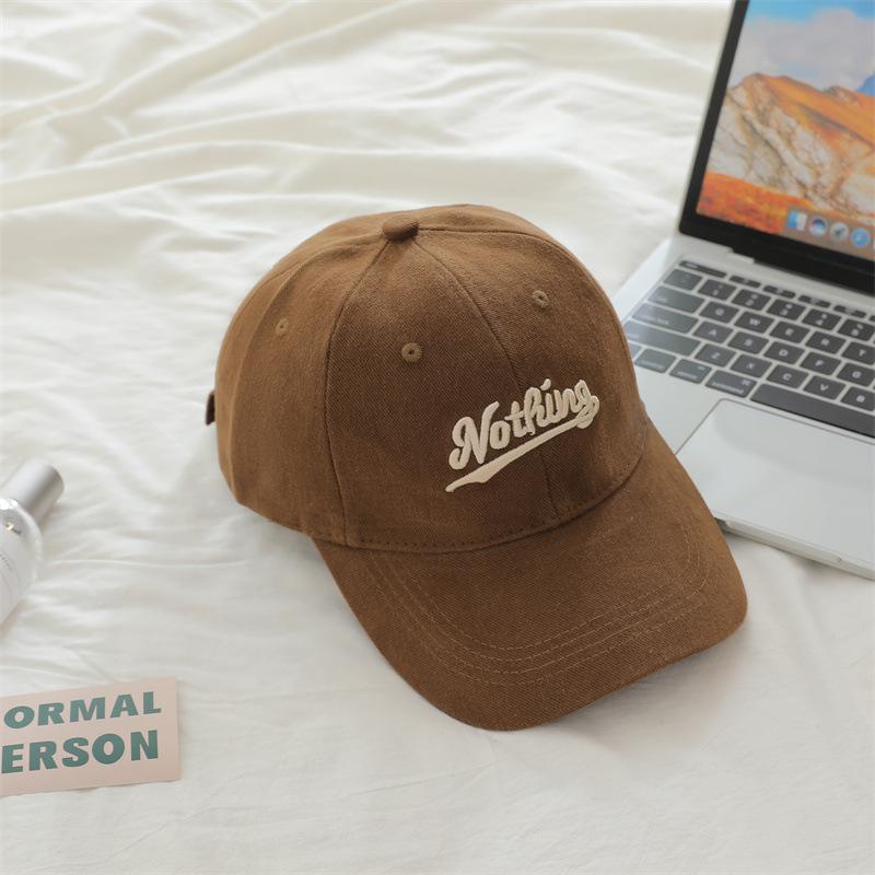 

Korean Style Trendy Letter Embroidery Fashionable Simple Brushed Baseball Hat for Men and Women with Widened Brim adjustable