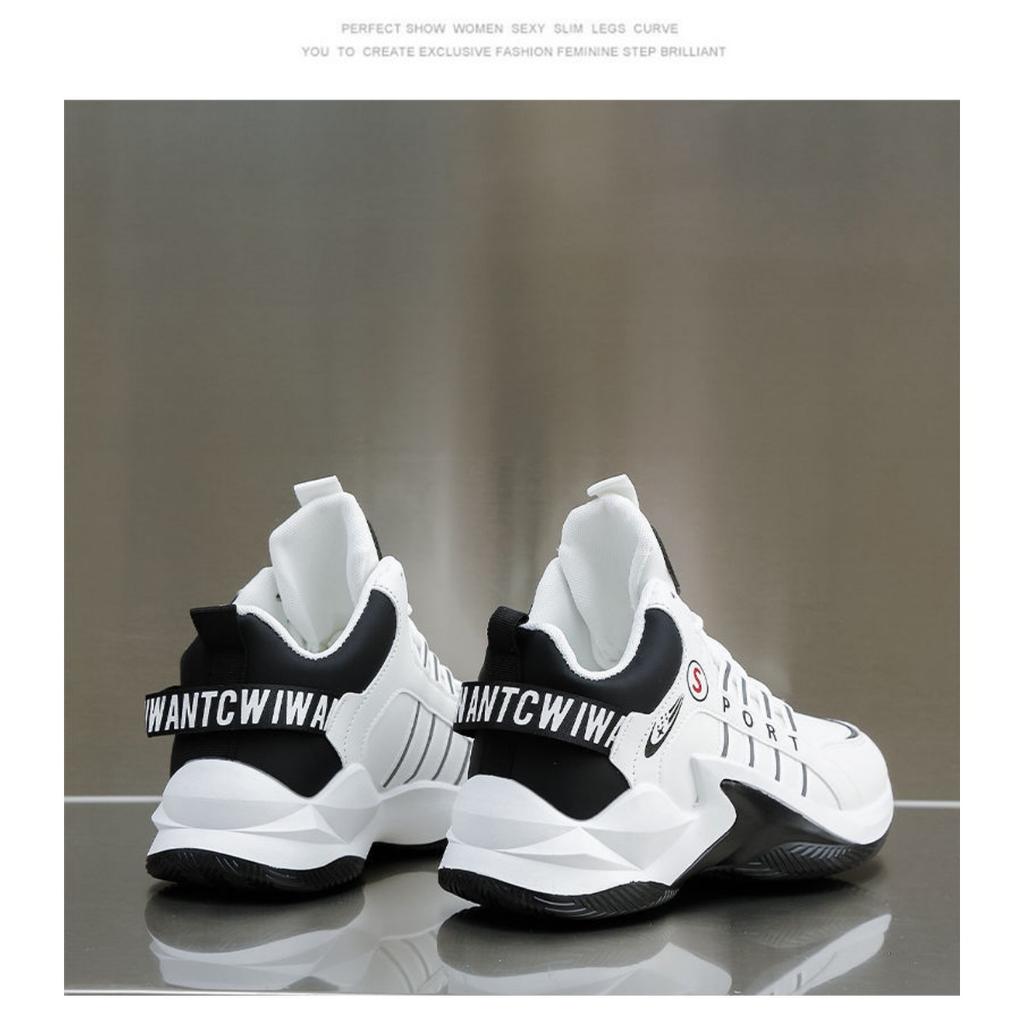 Men's Low Top and High Top Sports Shoes -Breathable PU Upper and Lace Up Design, Suitable for Running, Fitness and Daily Wear, Basketball Shoes