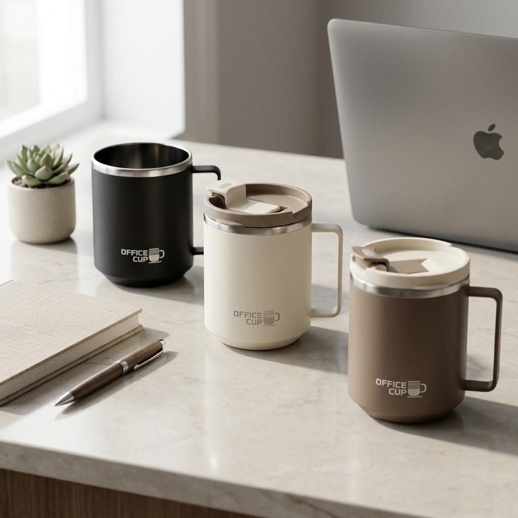 500ML 304 Stainless Steel Travel Coffee Mug Insulated Tumbler with Handle Leakproof Lid Reusable Thermal Cup Office Drinkware