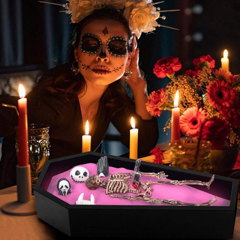 Children Decorate Props Skeleton Coffin Toy Halloween Grimaces Scythe Props Demon Decoration Supplies DIY Decorations