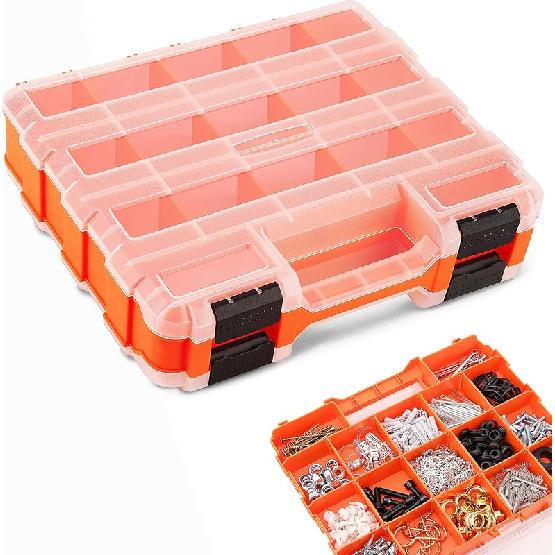 HORUSDY Small Parts Organizer 34-Compartments Double Side parts organizer with Removable Dividers Double Side Tools Box Screw Organizer For Nuts 1 Pack 6750₽