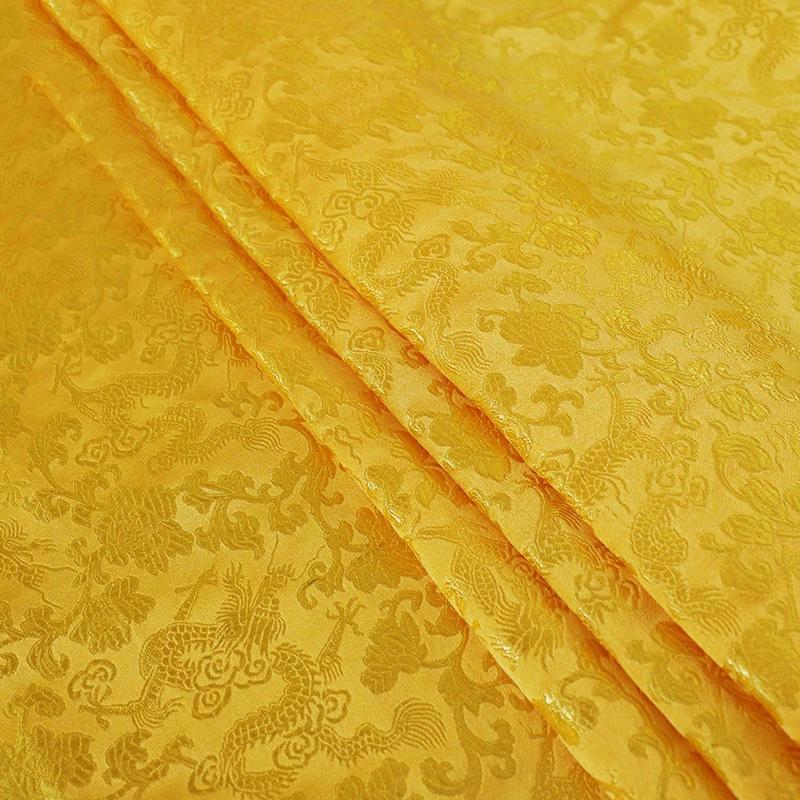 100x150cm Brocade Faux Silk Metallic Gold Fabric Spring Summer Sofa Cushion Qipao Tang Suit Material Breathable