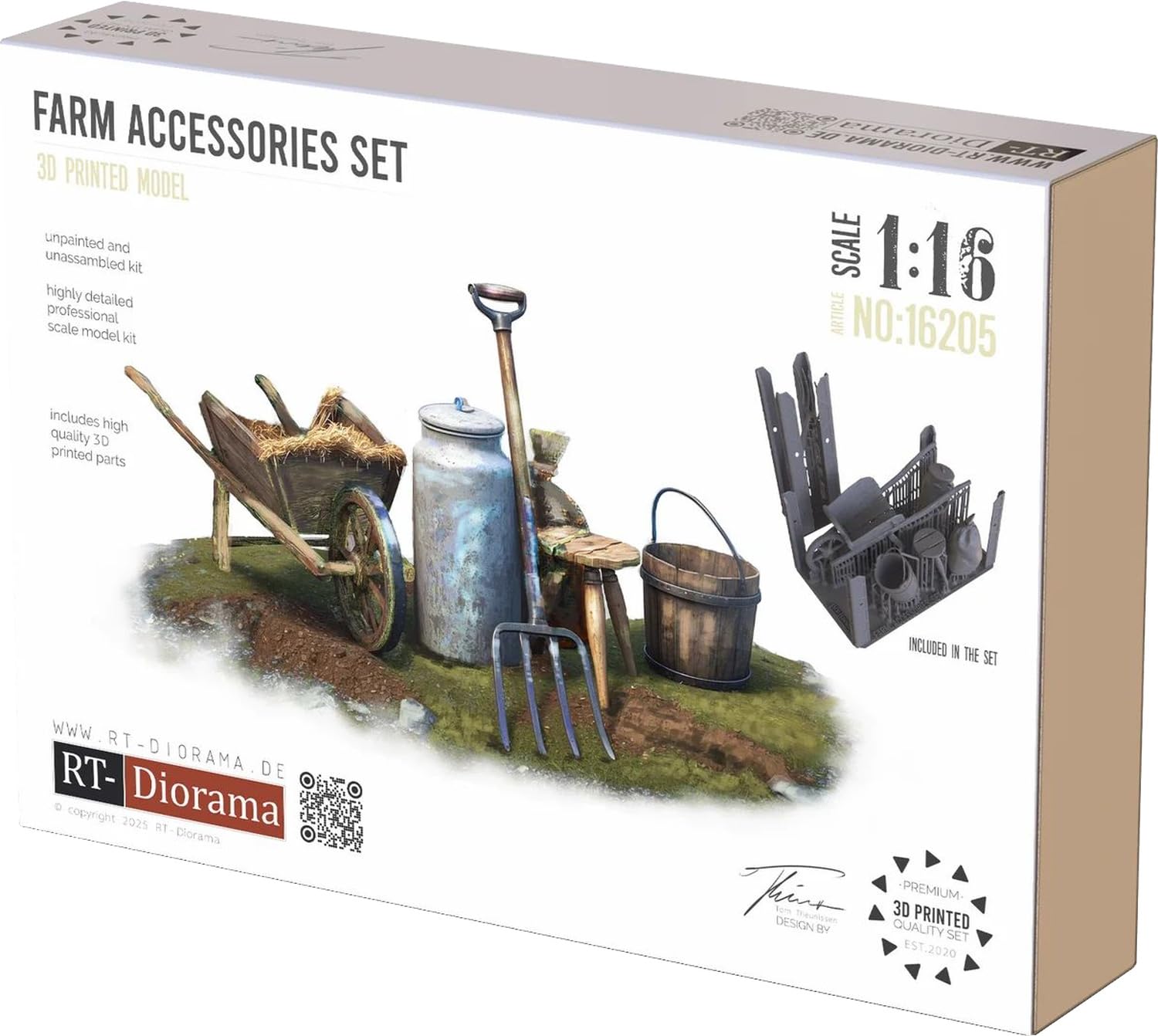 

RT Diorama Farm Scenery Accessory Miniature Accessories RTD16205 1/16 Set, (Scenery)