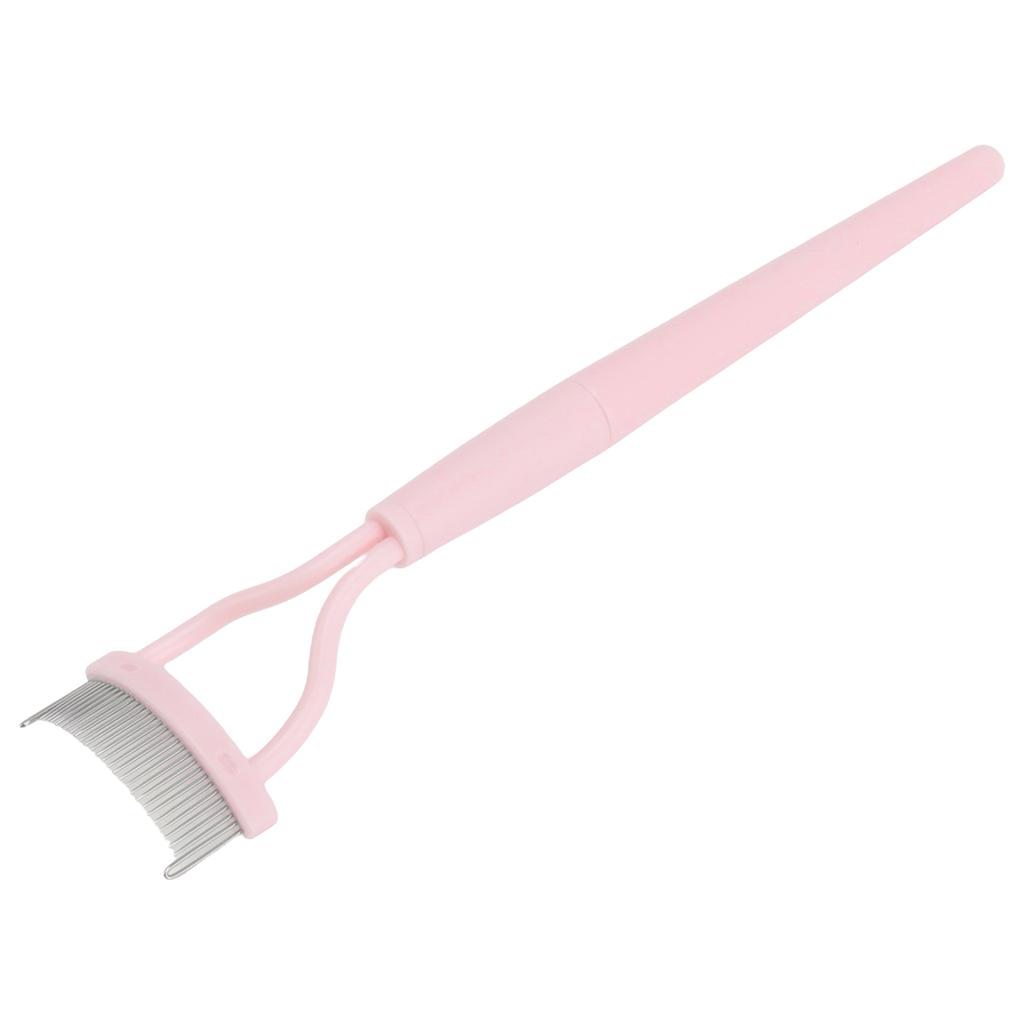 Eyelash Curler Comb Set Professional Wide Angle Fine Tooth Spacing Eyelash Curler Kit with Refill Pads for Make Up Pink