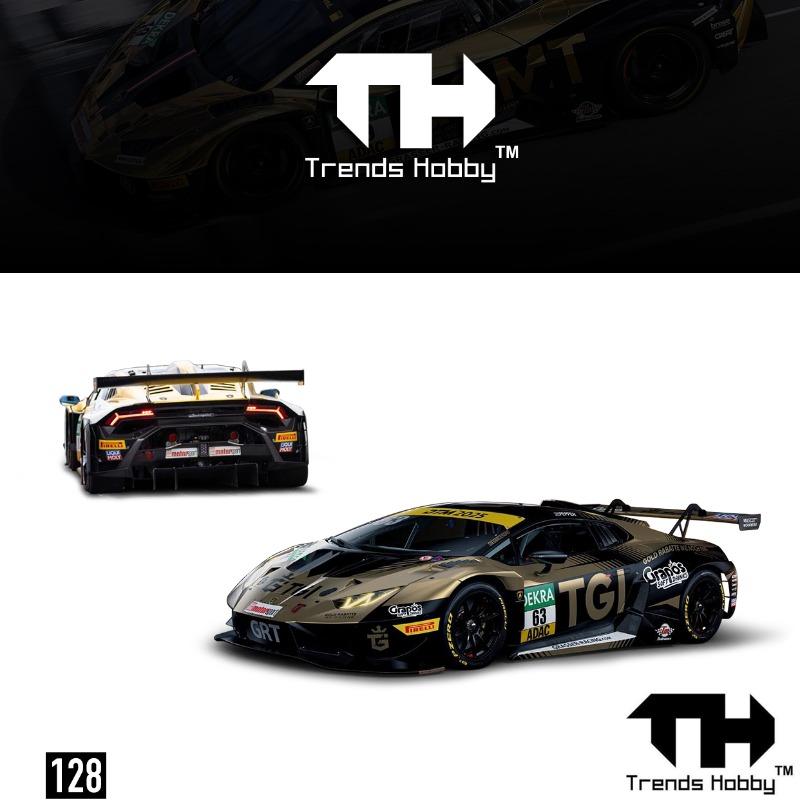 TH 1/64 Lamborghini Hurricane GT3 EVO-DTM Cast Iron Simulation Alloy Car Model, Boys' Gift Toy Collection Decoration Item.