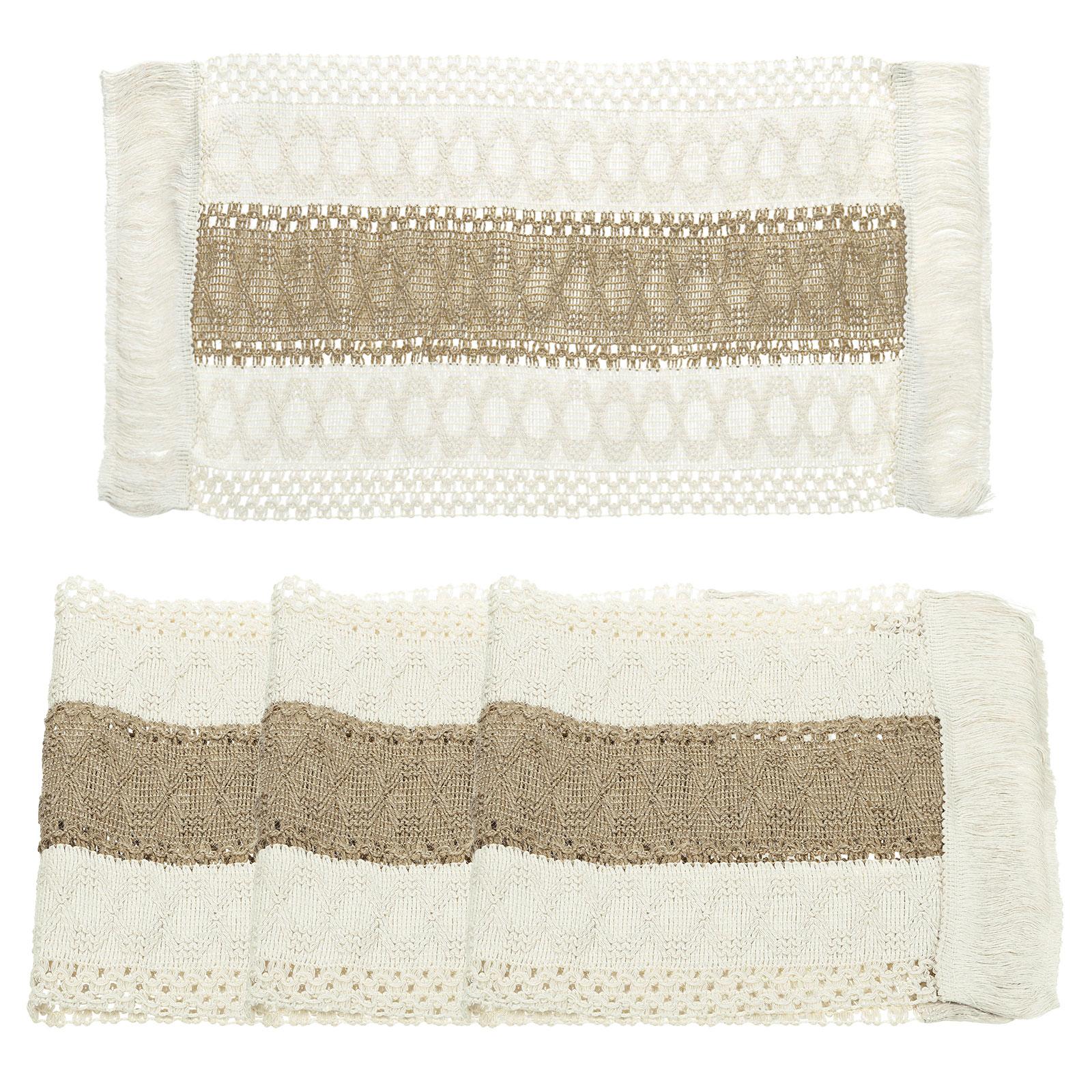 

4Pcs Woven Cloth Placemats, Doilies with Tassels Place Mats for Dining Table Kitchen Party 11.81x19.69 inch, Soft Brown