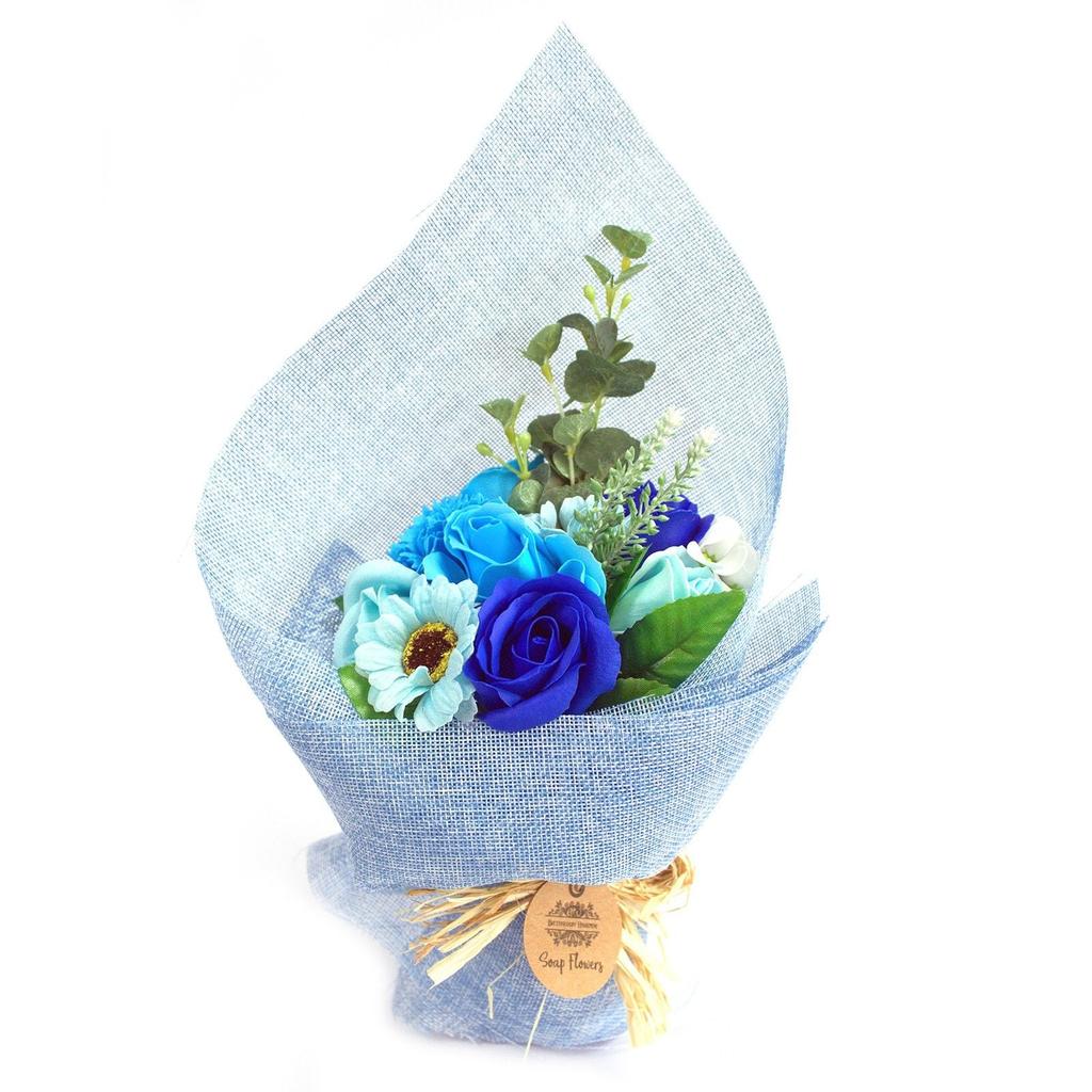 Bouquet di Fiori di Sapone Blu in Piedi