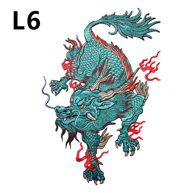 Chinese Style Auspicious Dragon Patches 2 Sizes Kirin Embroidery Patches For DIY Sewing Jacket Fashion Clothes Decor Accessories