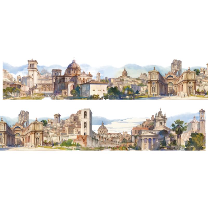 

Tape 45mm*2m European Town Landscape PET Shaped Tape Handbook Stationery for DIY Handmade Scrapbook Diary Decorative Washi Tape