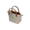 Longchamp Le Pliage 23 Short Handle Zipper Snap Canvas With Leather Trim Tote Bag Small Women handbags Dove-Gray 1621089P55