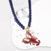 Playful Red Lobster Design Necklace Use Friendly Alloy Enamel Jewelry Lightweight Accessory For Holidays Or Everyday Use