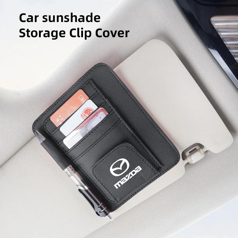 

2025 Hot Car Sun Visor Storage Card Bag Glasses IC Card Clip Holder For Mazda CX7 MX3 CX9 CX3 CX30 2 3 6 Demio Atenza 5 CX5 RX8 чёрный