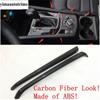 Car Central Control Gear Shift Box Panel Strip Decoration Cover Trim For Mazda CX-5 CX5 2017 - 2024 ABS Carbon Fiber Accessories