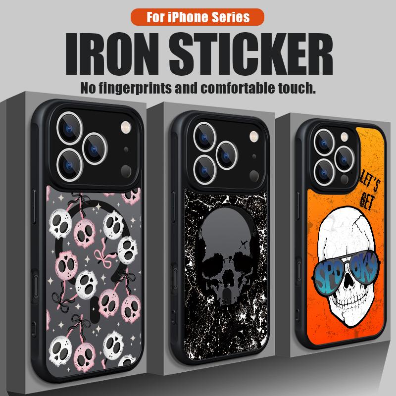 Creative Skull Pattern Magnetic Phone Case For iPhone 17e 17 16 15 14 13 Pro Max 16e 11 For Magsafe Wireless Charge Hard Cover