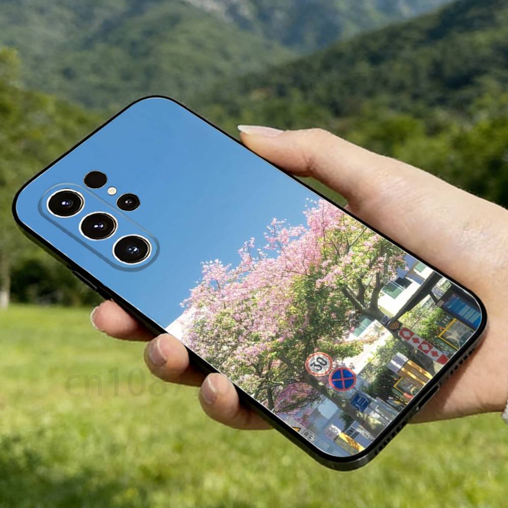 

Cherry blossoms Phone case For Samsung Galaxy A53,51,72,73,31,30,42 Soft Silicone Black Cover SamsungJ72016