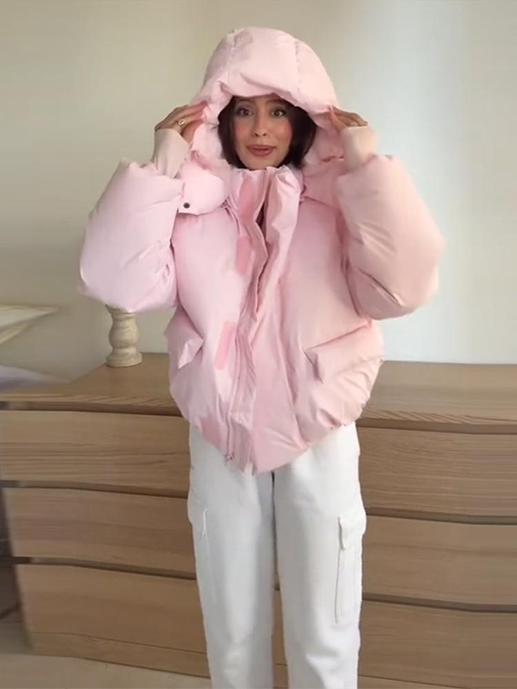 2025 Winter Resort Style Korean Sweet Hooded Cotton Jacket