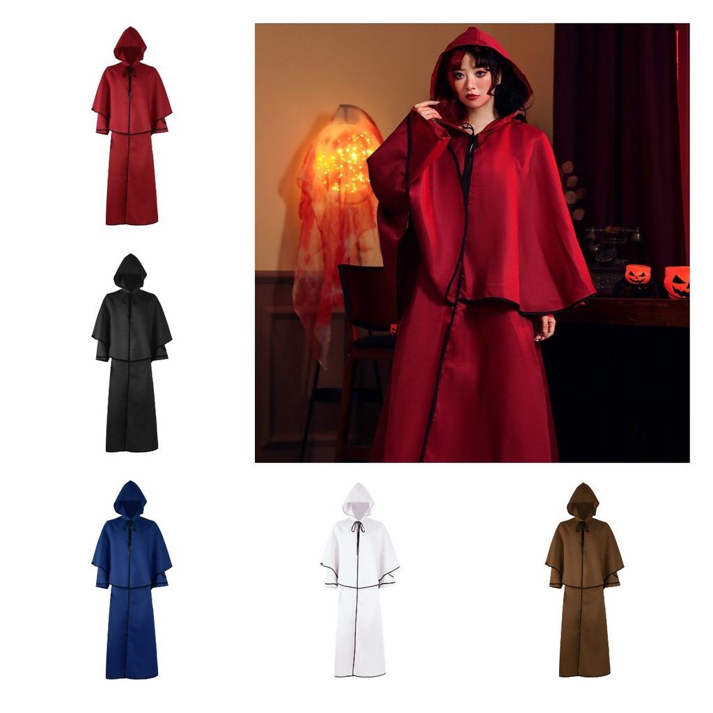 Vintage Guide Robe Hooded Cloak For Halloween Cosplay- 5 Colors