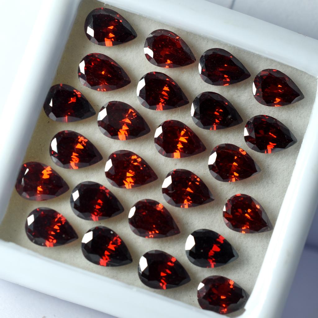 Natural CERTIFIED 6 Pcs Sapphire Orange Pear Cut Loose Gemstone 7x5 Mm Lot Aq-3636