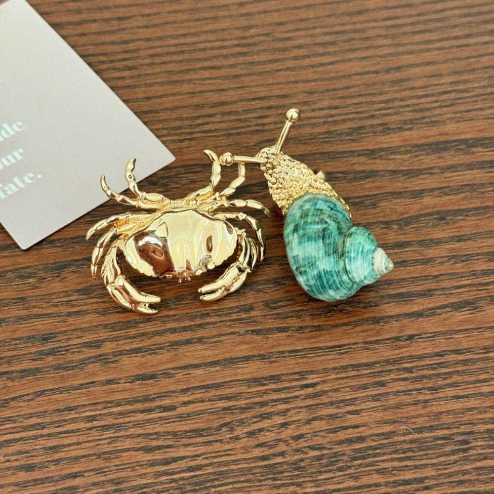 Natural Shell Snail Ring Jewelry Accessories Exaggerated Ocean Animal Ring Big Crab Korean Style Bohemia Finger Ring Friend
