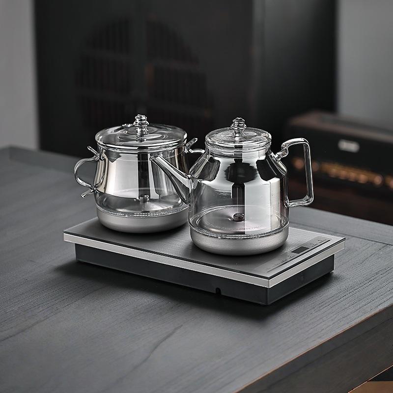 Automatic Dual-Inlet Electric Tea Kettle & Warmer Set For Bottled Water - 304 Stainless Steel